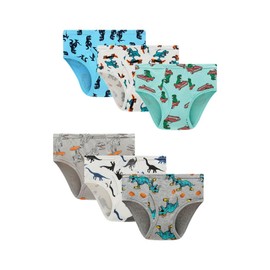 Little Boys'With Excavator, Dinosaur and Shark Pattern Cotton Brief Soft Underwear Multipack Size 3T