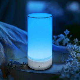Colorful Life Rechargeable Night Light for Kids & Adults – Touch Sensor Bedside Lamp, Soft RGB & White Light, USB Charging, Dimmable Ambient Light for Bedroom, Hallway (White+Colorful, USB Charging)