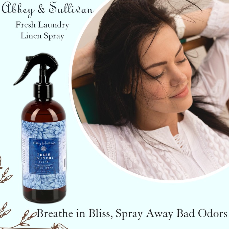 Abbey & Sullivan Linen Spray, Fresh Laundry Scent with Fresh