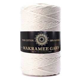 Generic Macrame Yarn 5mm 100m Cotton Thread Cord Natural Color 100% Natural Beige Cotton Cord Perfect for Crafts, DIY, Crafts and Knitting. 100% Natural Beige Cotton