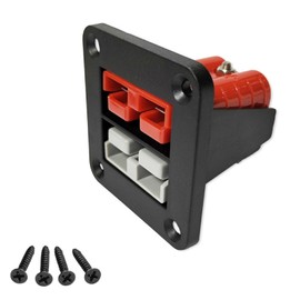 50A Plug Mounting Panel, Double Header Mounting Bracket Panel Plug Flush Mount, 12-24V Mounting Bracket Panel Cover for Anderson