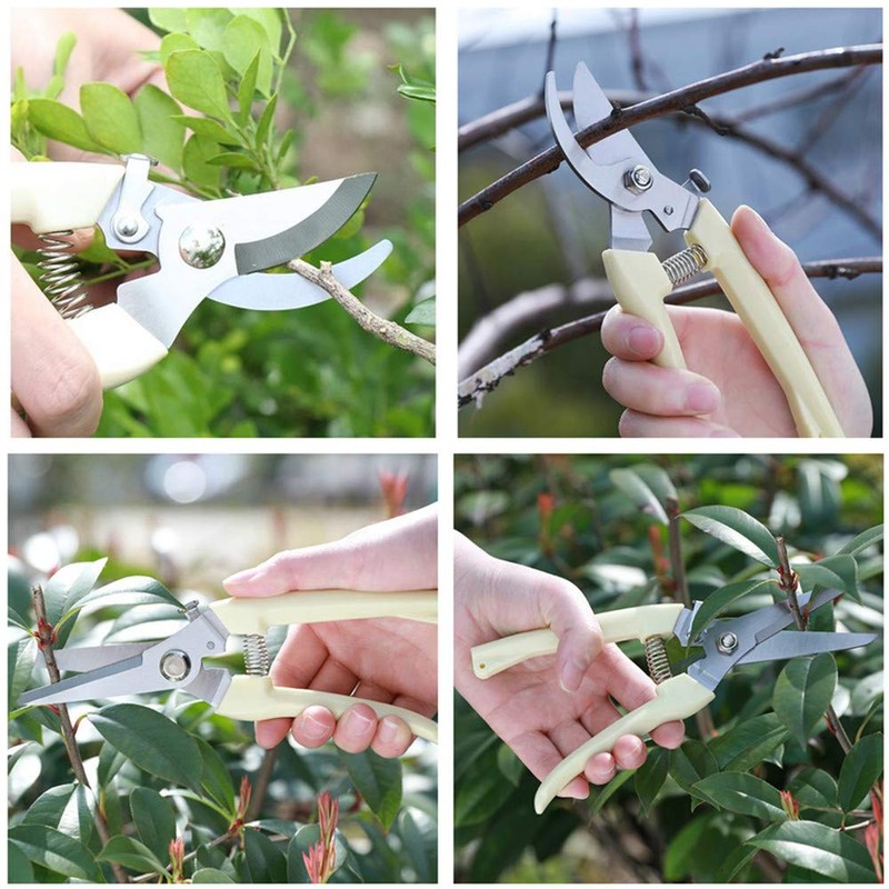 YuBu-Tech Pruning Shears Scissors,Stainless Steel Straight Blade&Bypass Pruning Shears for