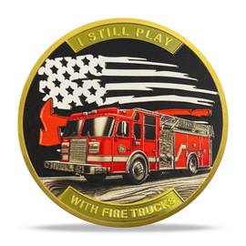 Firefighter Challenge Coin-Tribute to Firefighter Courage and Service – Fire Truck and Fire Department Badge- Inspirational Gift for Firefighters