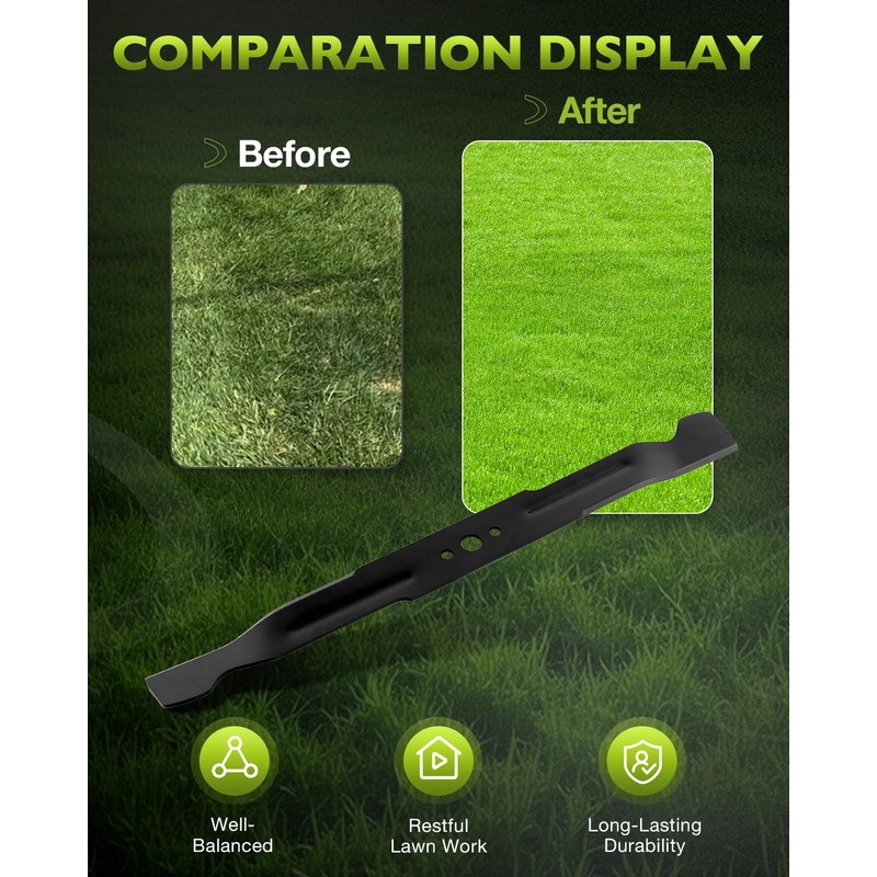 HQPASFY AB4200D Mower Blade Set of 2, 21" Mulch Lawn