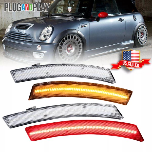 TURNINGMAX Clear Lens Led Side Marker Light for 02-08 Mini