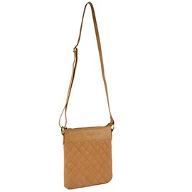 Gigi Ladies Quilted Leather Cross Body Bag Othello Collection (Honey)