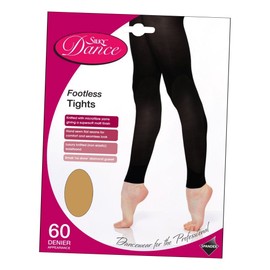Silky Super Soft Footless Dance Tights with Flat Seams (Small (32"-36" Hip), Tan)