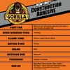 Gorilla Heavy Duty Construction Adhesive, 7 Ounce Squeeze Tube, White,