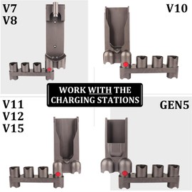 Fullclean Attachments Holder for Dyson GEN 5 V15 V12 V11 V10 V8 V7 Detect Absolute Vacuum Cleaner Acessory Mount, Half-Assembled DIY Accessory Organizer Compatible with Charging Station and Wall