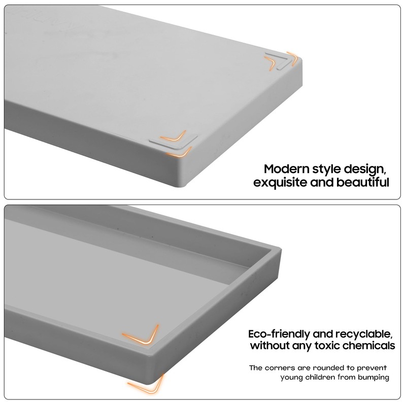 Mriluvy Vanity and Bathroom Tray, 7.7" ABS Countertop Organizer,Waterproof Vanity