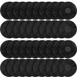 WANGCL 100 Pieces 50 Pairs Headphone Ear Protection Sanitary Fleece Stretch Ear Pads Ear Cup Covers Fits Most On-Ear Headphones (Black)