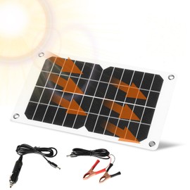 Jadeshay Solar Charger 20 W Portable Solar Panel 12 V Portable Charger for Solar Panel with Car Charging Port Clip for Motorhomes, Garden Sheds, Boats