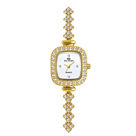 rorios Women's Watch Fashion Square Women Watch with Rhinestone Bracelet Analogue Quartz Watches Diamonds Waterproof Watch for Women, gold, Bracelet