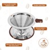 Pour Over Coffee Dripper，Reusable Stainless Steel Drip Cone Coffee Filter,