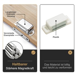 Magnetic Catch Stainless Steel Pack of 10 Door Magnets 10 kg Strong Magnetic Closure Cabinet Magnetic Door Closer Door Magnets Cabinet Magnets Furniture Magnets Magnet for Cabinet Door