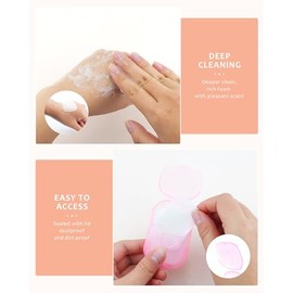 12 Paquetes (240 Hojas) de Hojas de Jabón de Papel para Lavarse Las Manos, Hojas de Jabón Espumoso Perfumadas Desechables Portátiles para Viajes Al Ai