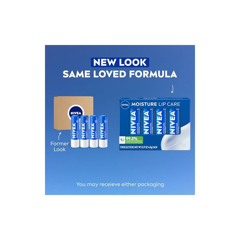NIVEA Moisture Lip Care - Unisex Intensively Moisturizing Balm -