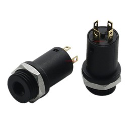 3.5MM Mini Stereo Panel Mount Jack Connector - 3.5MM Headphone Audio Video Female Vertical Jack Socket Plug with Nuts,Full Gold-Plated High Temperature 4 Channel, Pack of 10, Lsgoodcare