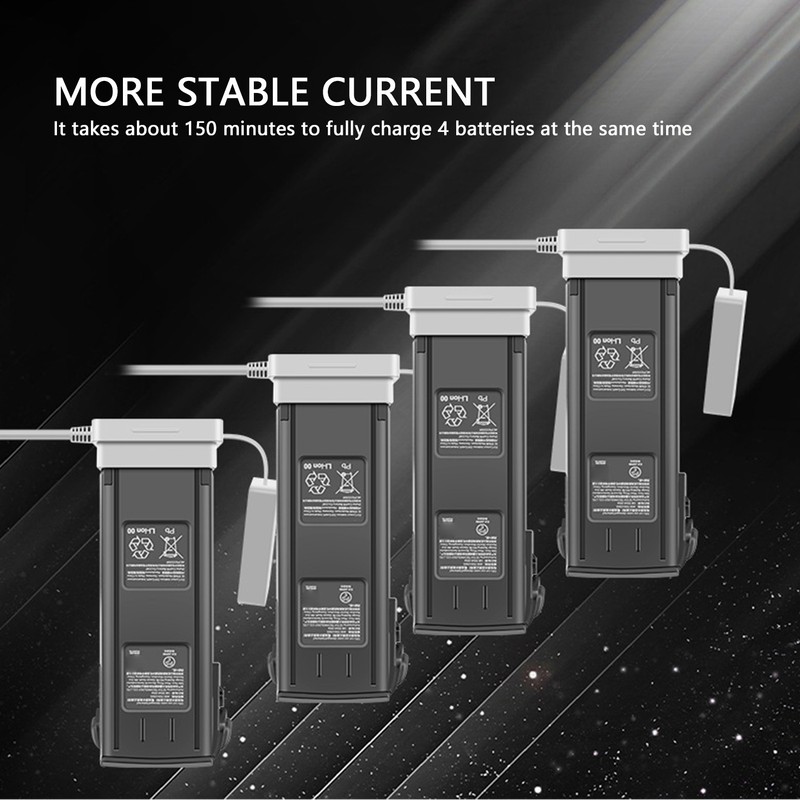 Intelligent Battery Charger with 4 Battery Ports 2 USB Ports