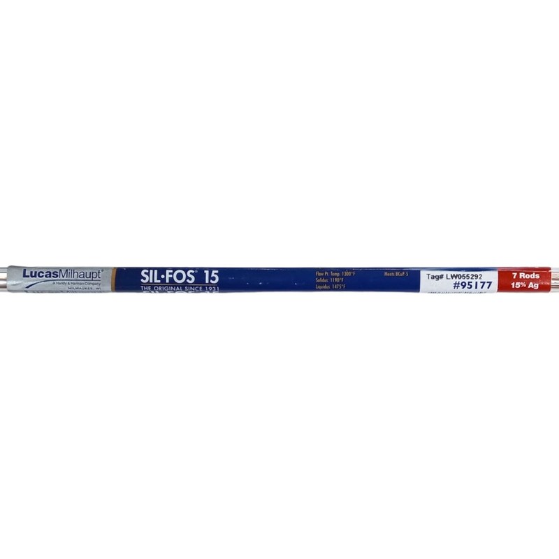 LUCAS MILHAUPT SIL-FOS 15% Part #95177 Silver Solder 7 Sticks