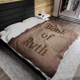 Book of Ruth Blanket Christian Gift Throw Antique Paper Look Full Book of Ruth Soft Plush Fleece Luxury Blanket Word of God Blanket
