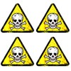 Skull Triangle Hard Hat Stickers 4 Pack #HH011