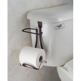 iDesign Axis Metal Toilet Paper Holder, Over the Tank Tissue Organizer for Bathroom Storage, 6" x 6.2" x 11", Bronze
