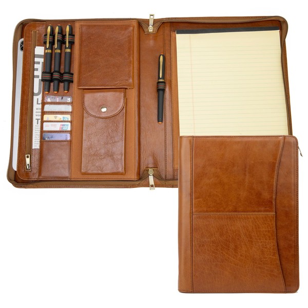 Geslun Genuine Leather Portfolio with Front Pocket for Men and