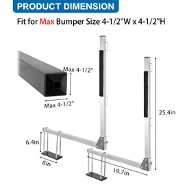 OUTPRIZE Aluminum RV Tote Tank Carrier, Foldable Rust-Proof RV Bumper Mount Tote Tank Holder with 2 Extra Premium Ratchet Straps, Fit Max 4.5" Bumper