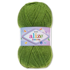 Frida's Wollhaus Alize 100 g Sekerim Bebe Baby Yarn Wool Knitting Crochet Acrylic 43 Colours (210 | Green)