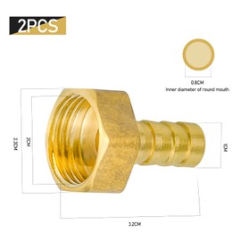 LUCKYKODOR Hose Nozzle 10 mm Brass Hose Nozzle Connector G1/2 Female Thread Pipe Adapter Tap Connector Pack of 2