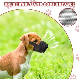 Byhoo Dog Muzzle Cover for Large Medium and Small Dogs Comfortable & Adjustable with Ultra-Breathable Soft Mesh Prevent Biting Barking and Chewing (Fits Mouth Size 7.09-9.45 Inches)