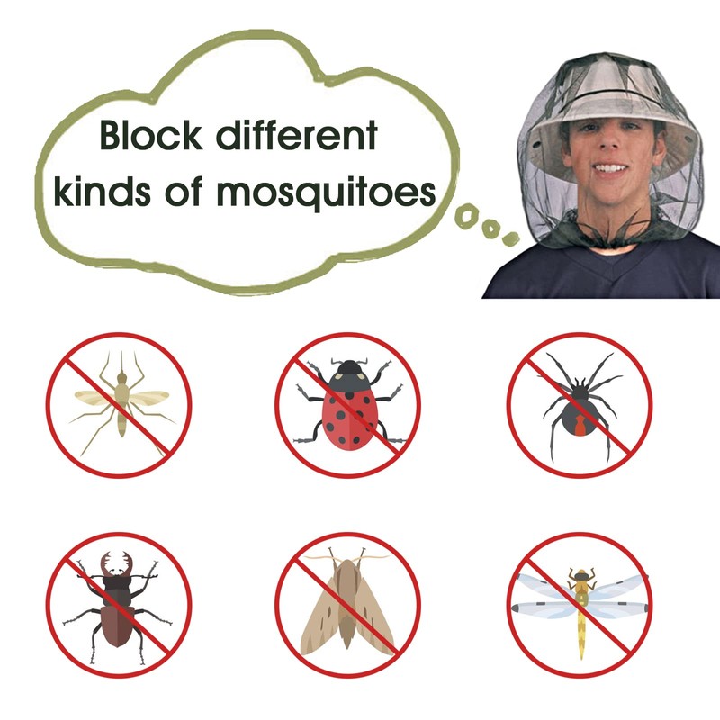 GWHOLE 2 Pack Mosquito Head Net Protector Face Neck Protection