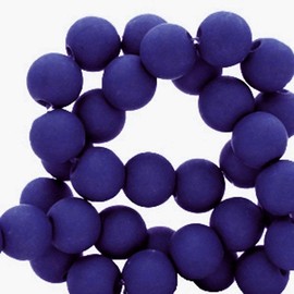 Sadingo Acrylic Beads Matte Night Blue | 6 mm - 600 Pieces Matte Plastic Beads, Beads for Threading, Acrylic Beads for DIY Jewellery, Craft Beads Made of Plastic for Gluing, Bracelets DIY