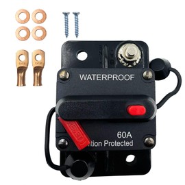 SPTSSWET Car Circuit Breaker 12V-48V Car Audio Waterproof Protection Switchable Power Reset Inline Fuse Thermal for Car Boat Audio Solar Inverter System Protection Heavy Truck Marin RV Troller (60A)