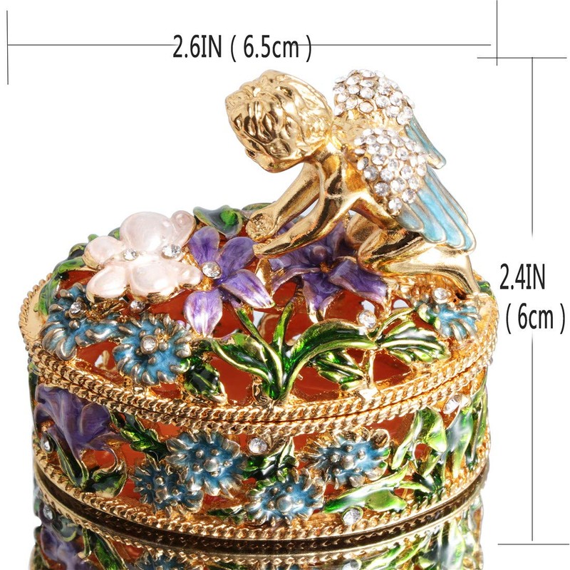Waltz&F Angel flower box Hand-Painted Trinket Box Jewelrybox Figurine Collectible