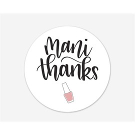 Mani Thanks Shower Stickers, Nail Polish Favor Stickers, Choose Your Size (#333-3-BL-1.5)