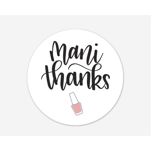 Mani Thanks Shower Stickers, Nail Polish Favor Stickers, Choose Your