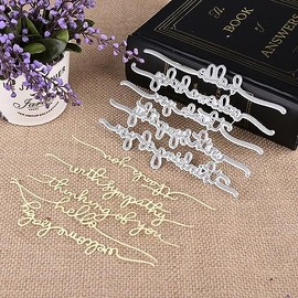 Sympathy Words Cutting Dies,DIY Scrapbooking Artist Metal Cutting Dies Stencils for DIY Scrapbooking Paper Cards Making Decorative Crafts Supplies