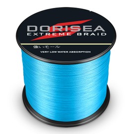 Dorisea Extreme Braid 100% Pe 1000m/1093Yards Braided Fishing Line 6-500Lb Test Fishing Wire Fishing String-Abrasion Resistant Incredible Superline Zero Stretch Small Diameter (Blue, 100lb/0.55mm)
