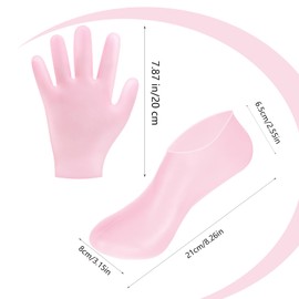 Sibba 6 Pairs Moisturizing Glove Socks Set, Anti Slip Cotton Spa Socks for Dry Cracked Skin, Touch Screen Moisturizing Treatment Gloves for Foot Hand Softening, Calluses, Foot Care After Pedicure