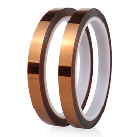 BOMEI PACK 2 rollos Cinta de Poliamida Resistente a Altas Temperaturas, Cinta Resistente al Calor para Aislamiento de Circuitos y Sublimación, 10mm x 33m por rollo