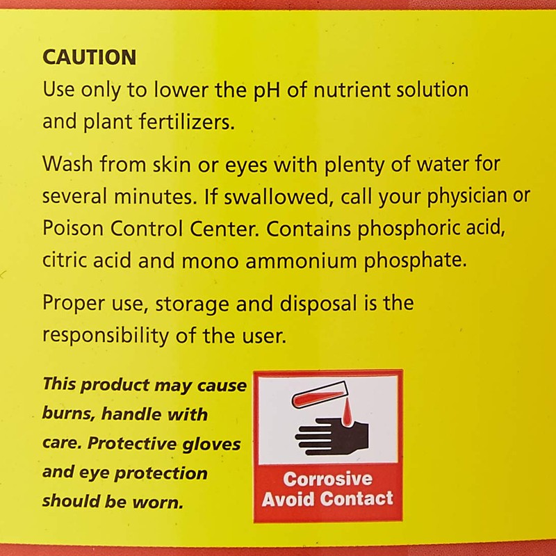 General Hydroponics pH Down Liquid Premium Buffering For pH Stability,