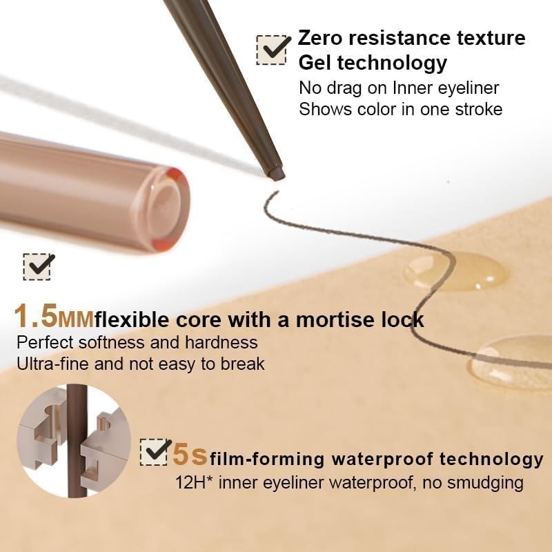 JUDYDOLL Ultrafine Gel Eyeliner Penci - Brown Eyeliner, Fine Lining