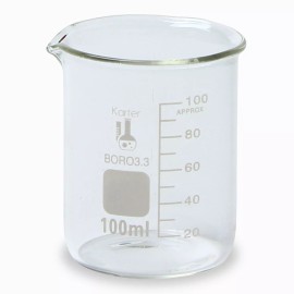 Karter Scientific 100ml Glass Beaker, Griffin Low Form, Graduated, Karter Sci 213D32 (Single)