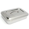 Stainless Steel Instrument Tray Organizer Holder with Lid & Handle