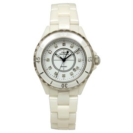 Technos T9C06WW Ceramic Date Men's Wristwatch, White, white, Bracelet Type