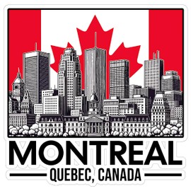 Montreal Quebec Canada Sticker 4 Inch City Travel Souvenir Destination - Waterproof Vinyl Decal for Laptop Water Bottle Car Tumbler - Durable Aesthetic Long-Lasting Stickers for Adults ID44990