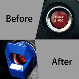 CGEAMDY Car Ignition Button Cover, Start Stop Button Cover, Car Start Button Decoration Ring, Suitable for a Wide Range of Vehicles on the Market (Blue)