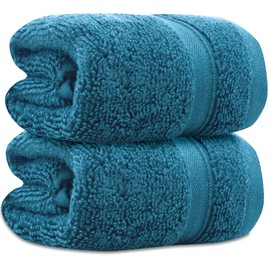 Towelogy Zero Twist Face Cloths 33x33cm - 100% Egyptian Cotton Washcloths Absorbent & Super Soft Hotel Quality Towels | Oeko-Tex Certified (2, Teal Blue)